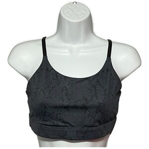Allfenix Cami Sports Bra Black Liquid Snake Printed Active Athlesiure Bralette
